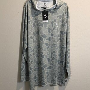 Men’s Long-Sleeve Hooded Performance Shirt - Light Gray Camo